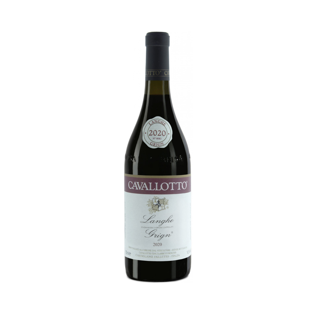 Bottle of Cavallotto Langhe Nebbiolo 2022, a traditionally made organic Nebbiolo from young vines of Bricco Boschis, aged 18 months in large Slavonian oak casks.

