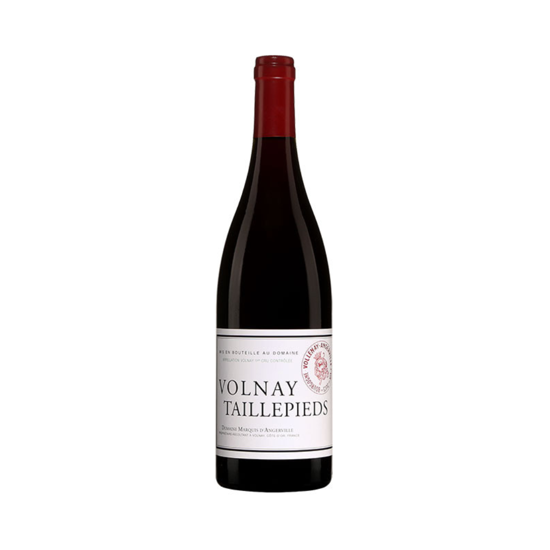 Bottle of Domaine Marquis d’Angerville Volnay 1er Cru Taillepieds 2022 – structured and elegant Burgundy Pinot Noir from a rocky high-slope terroir.


