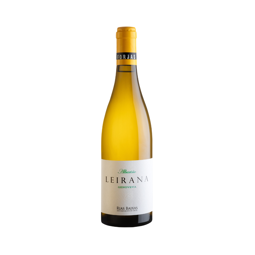 Forjas del Salnés Leirana Genoveva 2023 – Albariño de vinha centenária em solo granítico, pontuado com 97 pontos por Robert Parker. Branco monumental da Galiza com profundidade e precisão excepcionais.