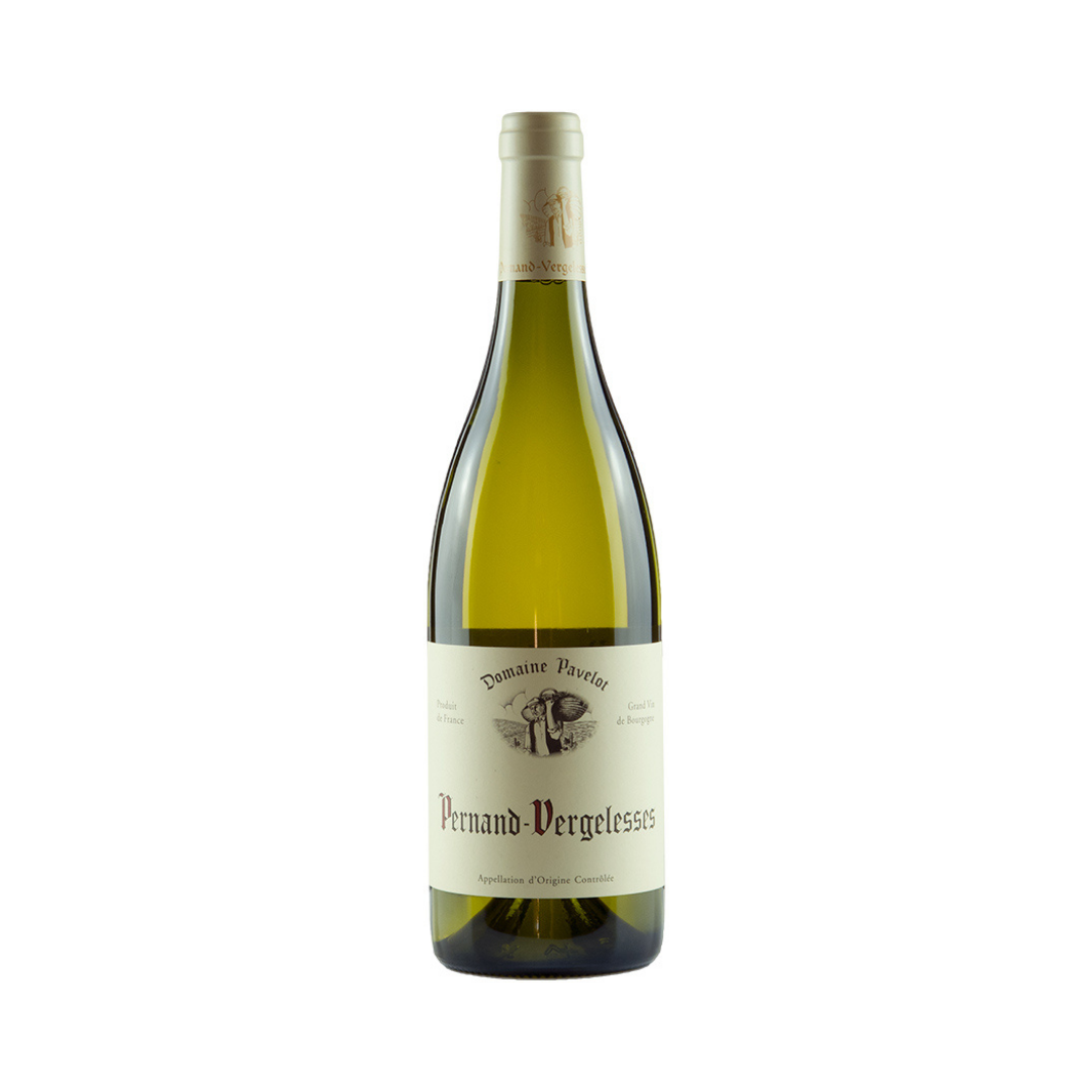 Bottle of Domaine Pavelot Pernand-Vergelesses Blanc 2023 – organic Chardonnay from Burgundy, France

