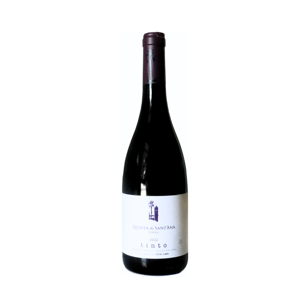 Organic red wine from Quinta de Sant’Ana – blend of Aragonês, Merlot and Touriga Nacional aged in French oak, from the Atlantic-influenced region of Lisbon.
