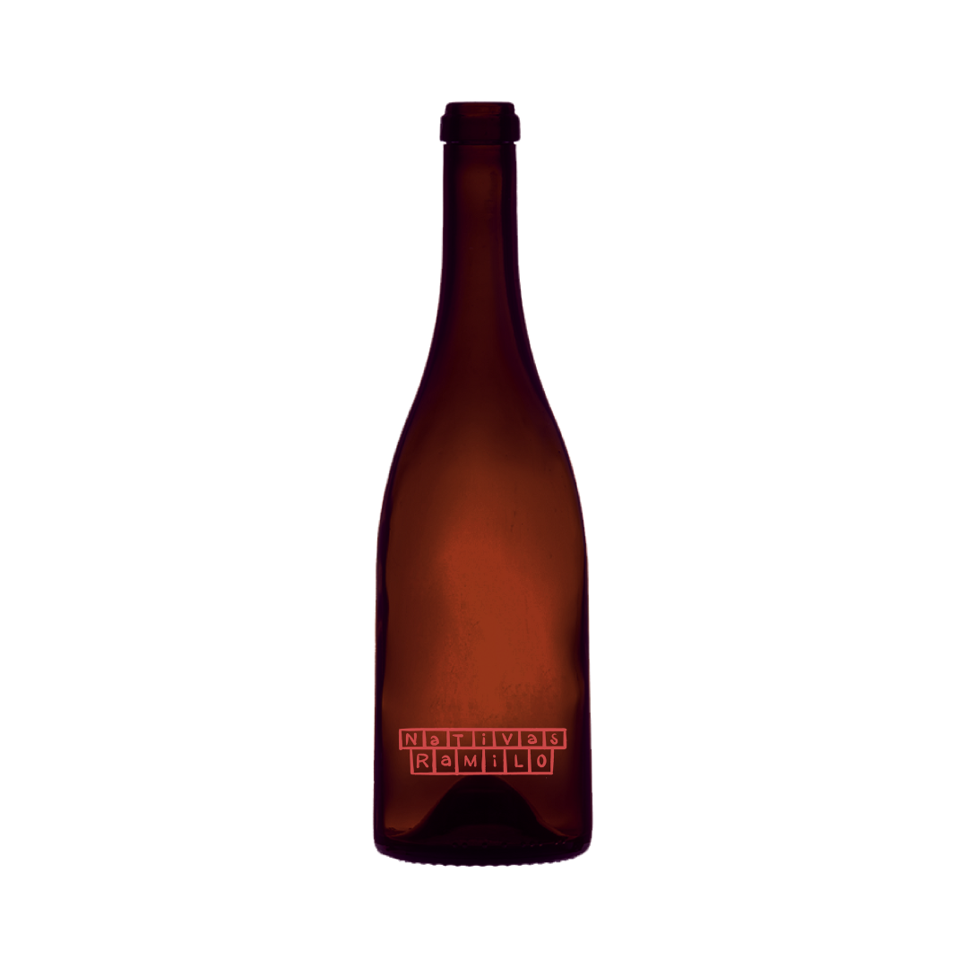 Bottle of Ramilo Nativas Rosé 2024, organic rosé wine from Colares, Portugal — Castelão grape, mineral, saline and fresh profile.

