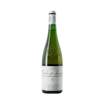 Bottle of Nicolas Joly Coulée de Serrant 2023, a biodynamic Chenin Blanc from one of France’s most iconic monopole vineyards, planted since 1130 on red schist soils in the Loire.

