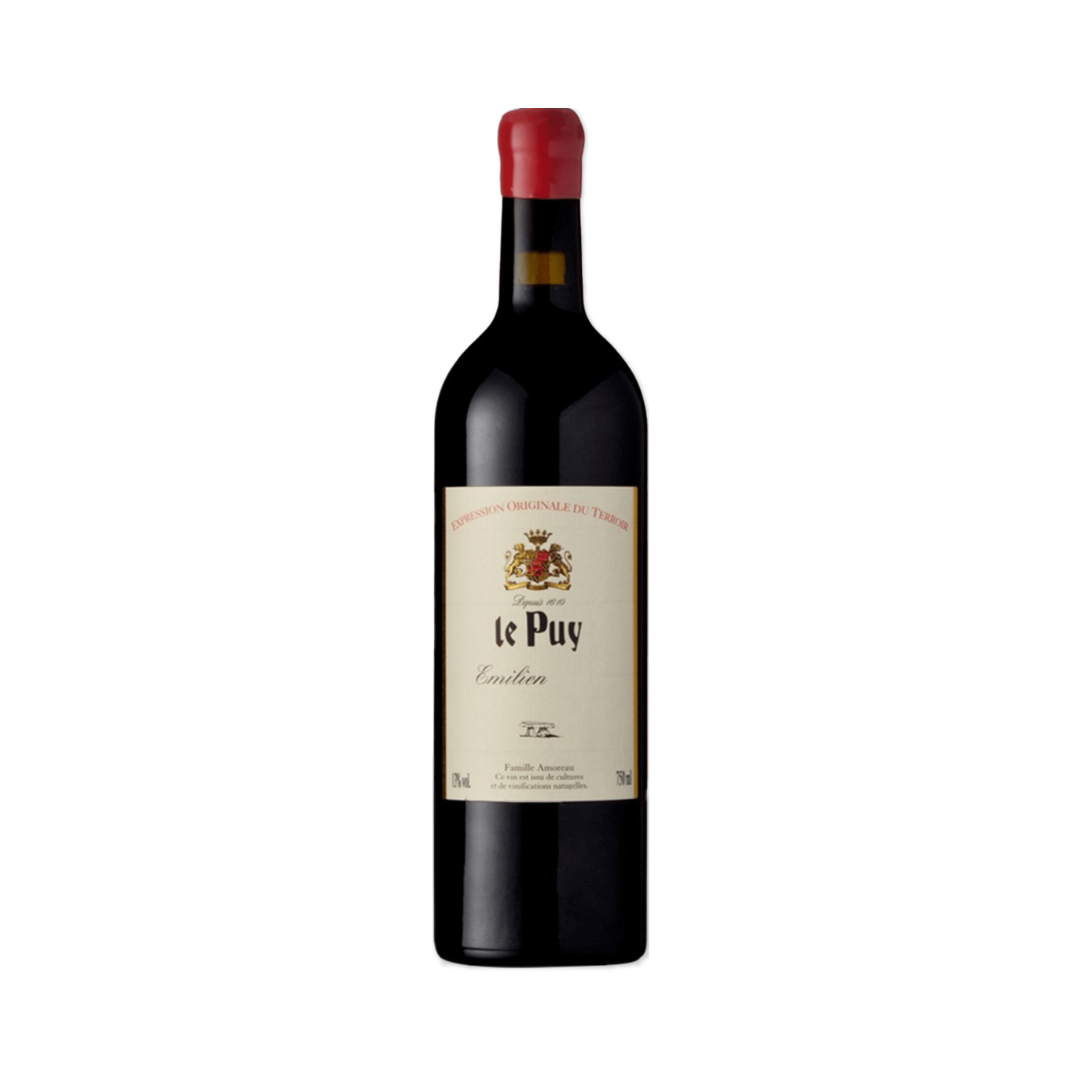Garrafa Magnum de vinho tinto Le Puy Émilien 2019, da vinícola Le Puy, produzido em França, com visual elegante.